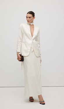 Satin V Neck Blazer