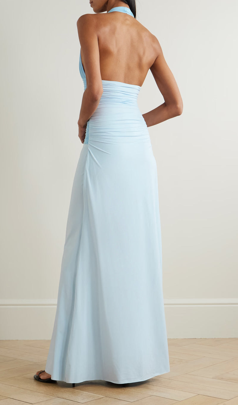 Halter Neck Backless Bodycon Maxi Dress