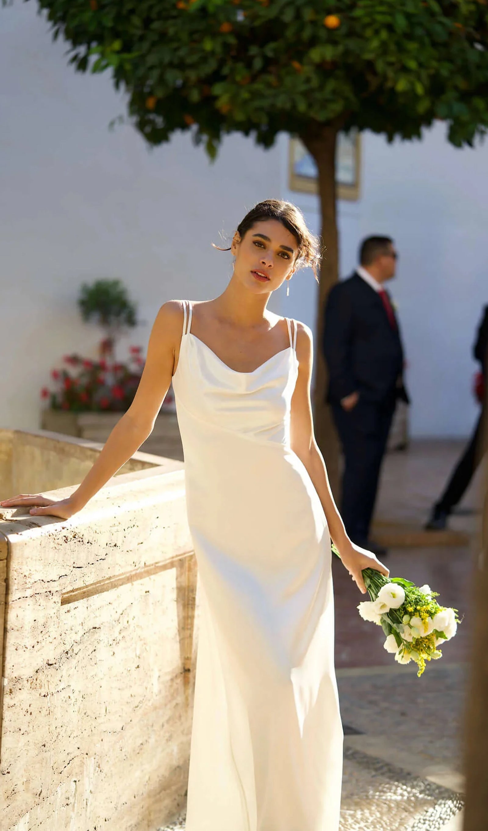 Satin Cowl-Neck Maxi Dress