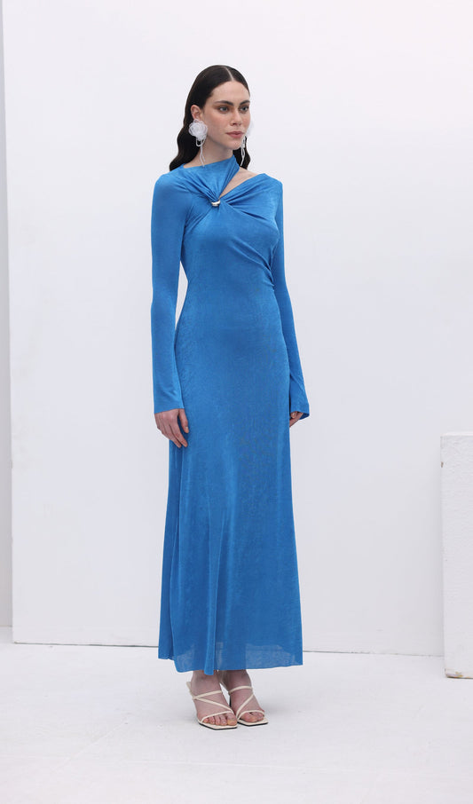 Hollow Out Metallic Decor Maxi Dress
