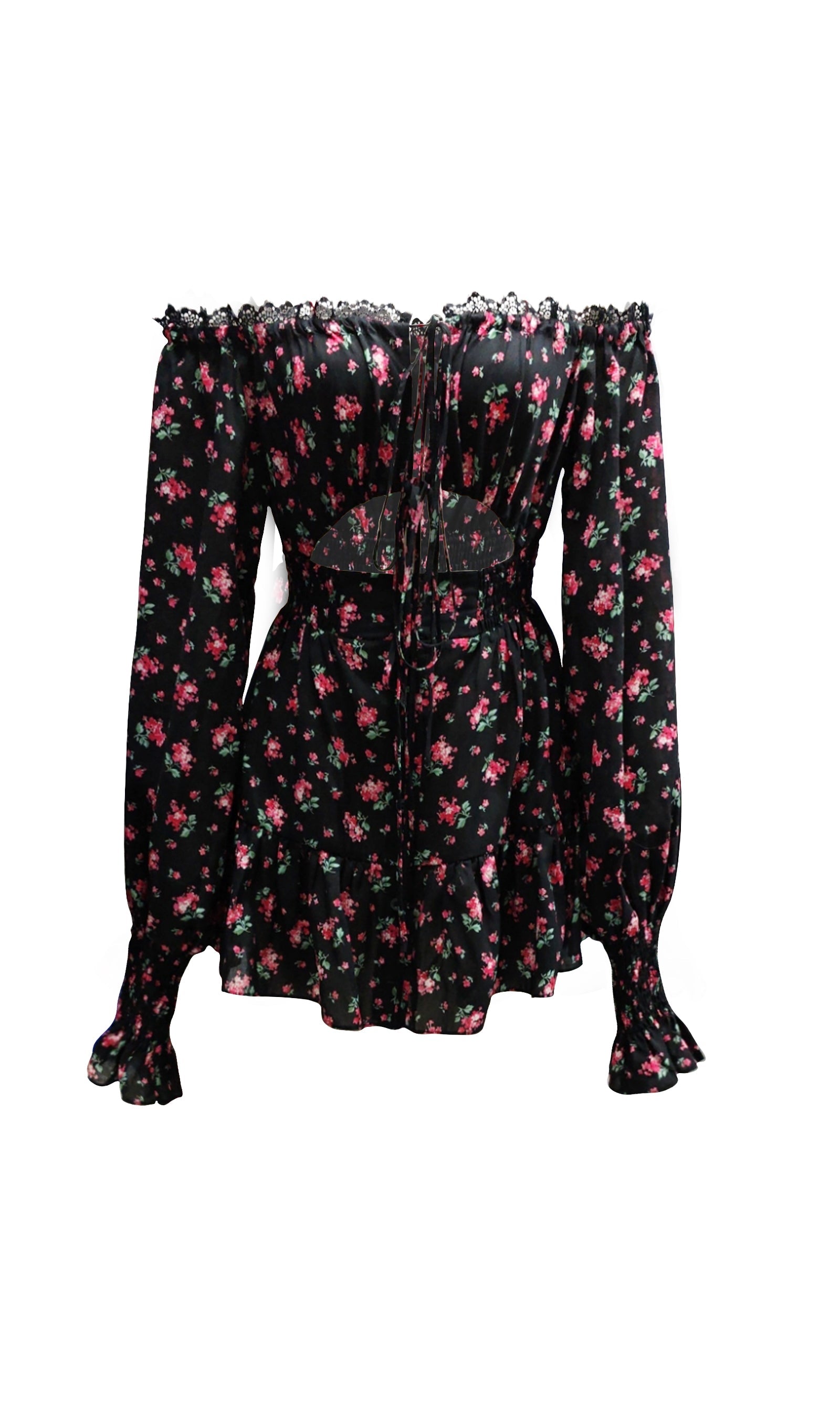 Lace Up Mini Dress Two Piece Set