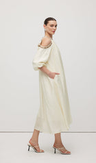 Embroidered Off Shoulder Midi Dress