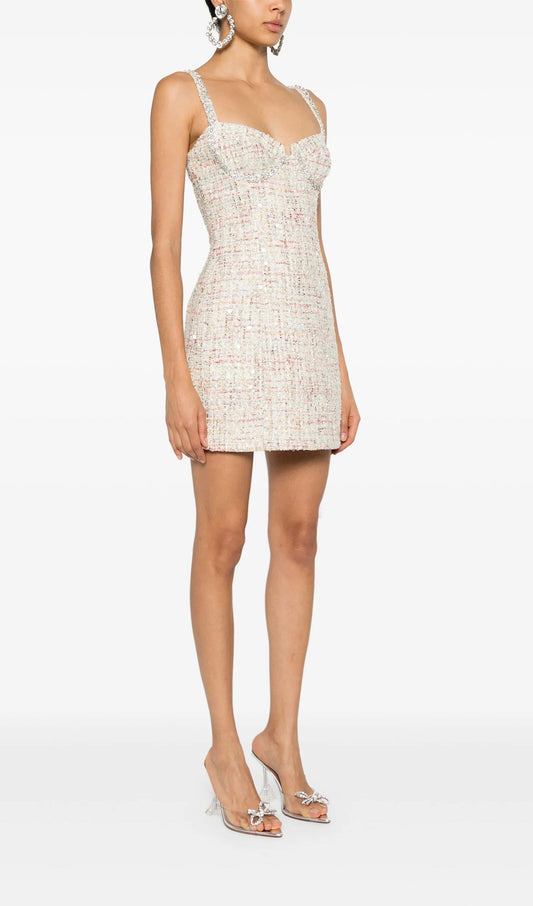 Embellished Boucle Mini Dress
