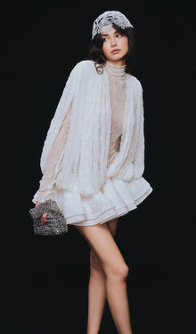 Lace Semi Sheer Ruffled Mini Dress