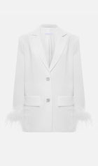 Single Breasted Buttons And Feathers Jacket