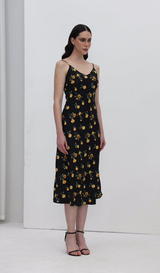 Flower Slip Midi Dress