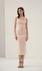 Solid A Line Midi Dress