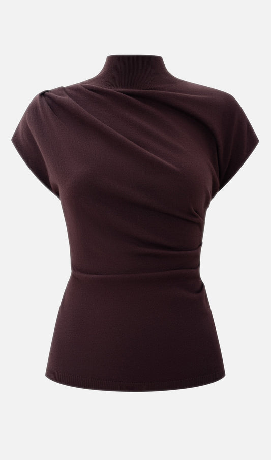 Sleeveless Knitted With Pleats Top