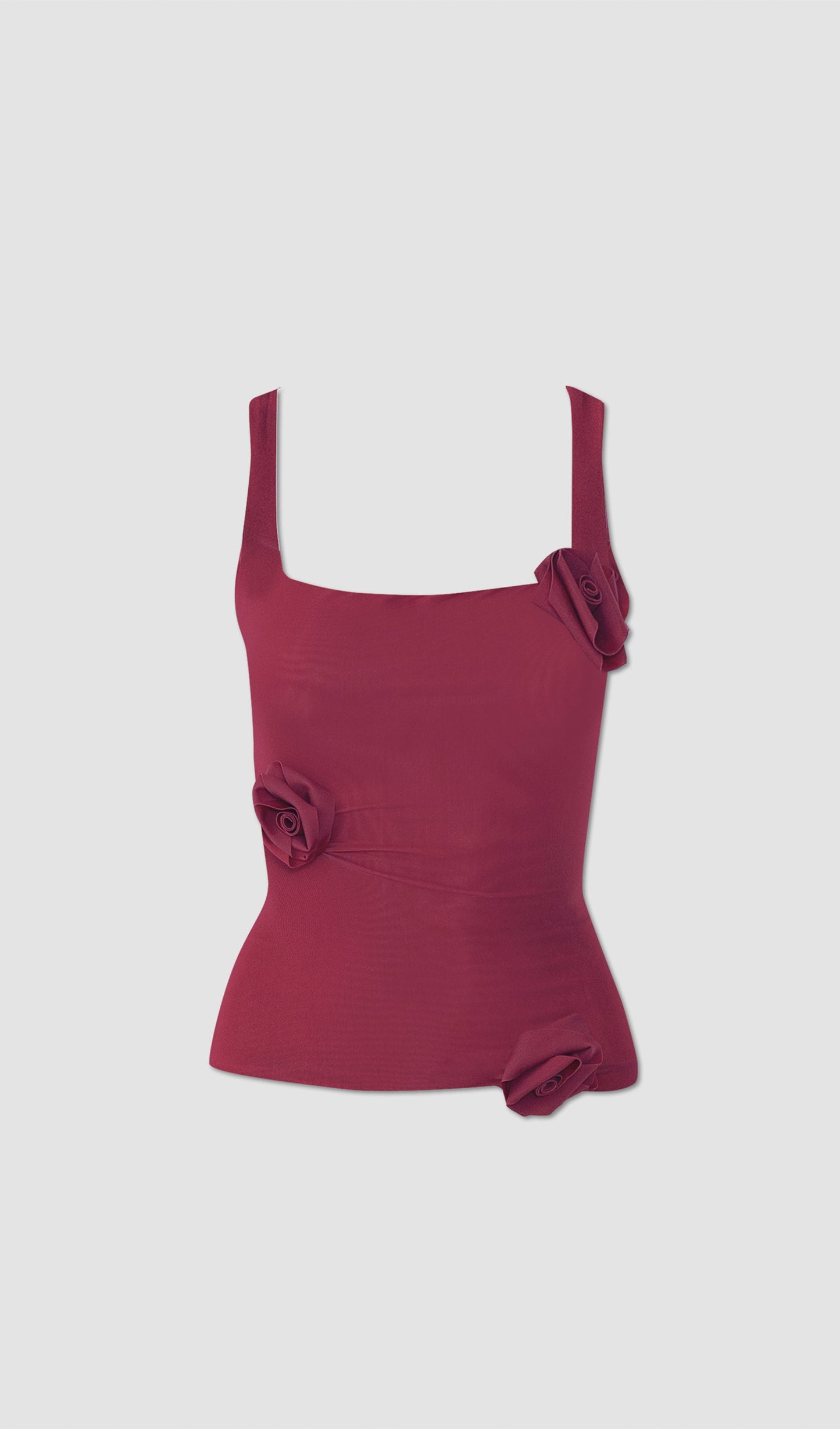 Square Neck With Flowers Vest Top