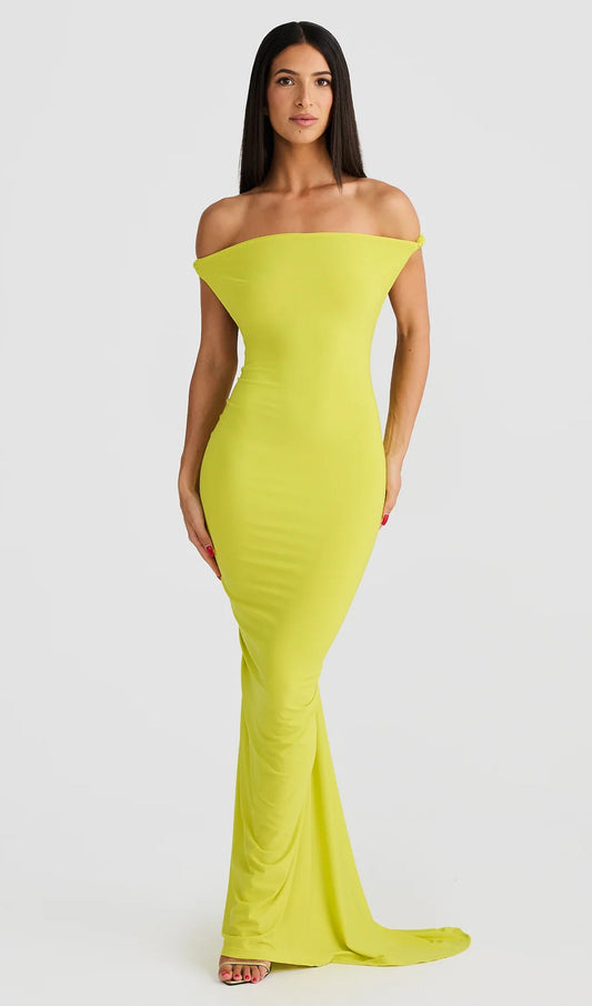 Open Back Pleated Fitted Maxi Dress
