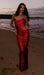 Hot Fix Maxi Dress With Mesh Red