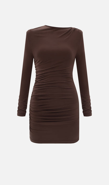Jersey Pleated Mini Dress