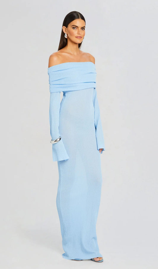 Off Shoulder Slim Fit Maxi Dress