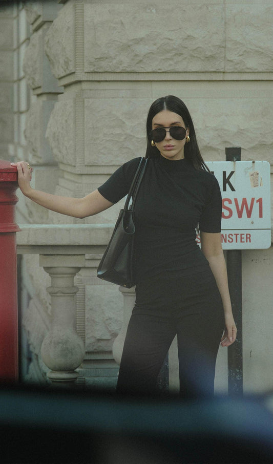 Knitted Top With High Collar
