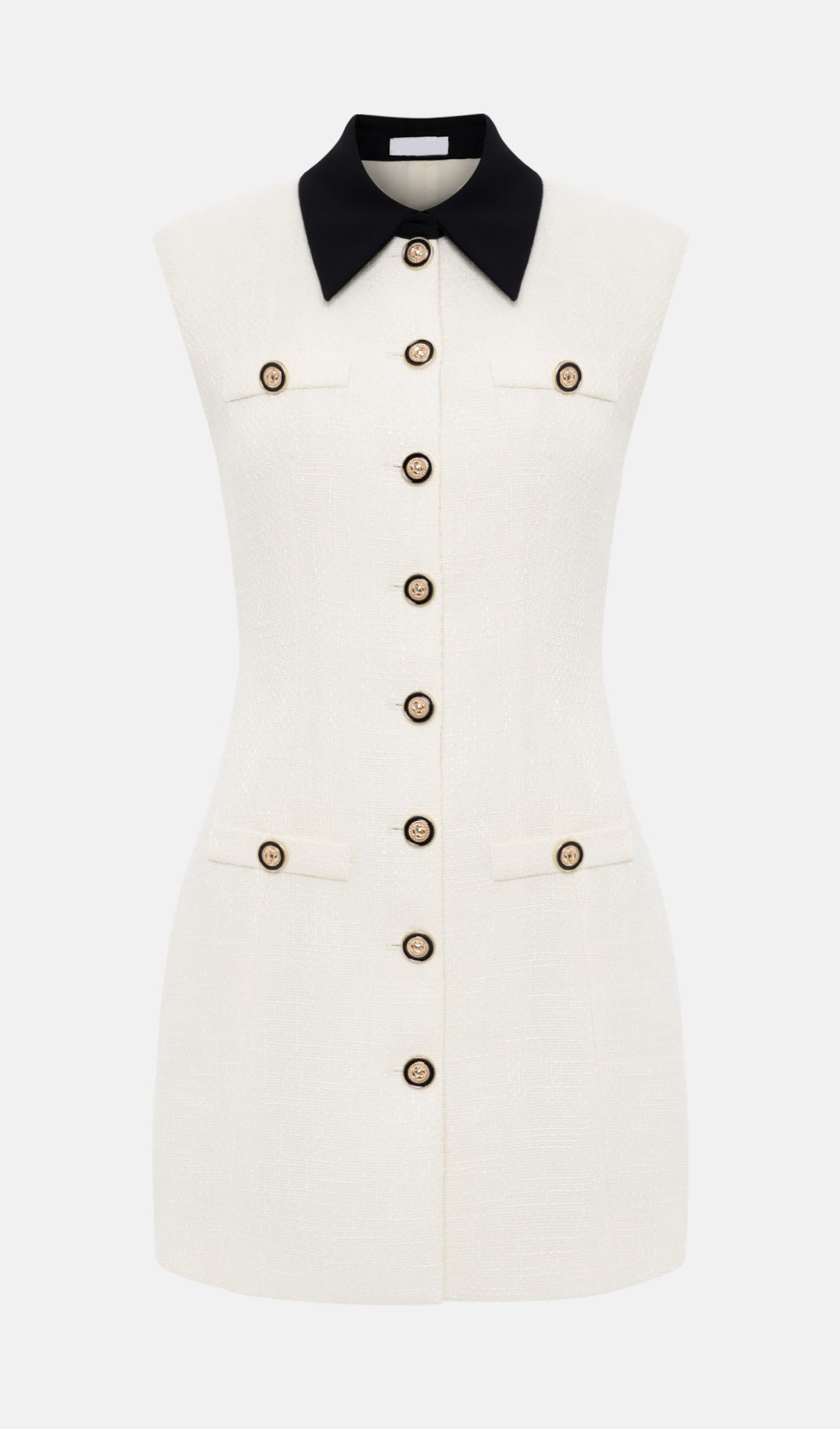 Tweed Contrast Collar Mini Dress