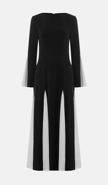 Knitted Triangular Inserts Maxi Dress