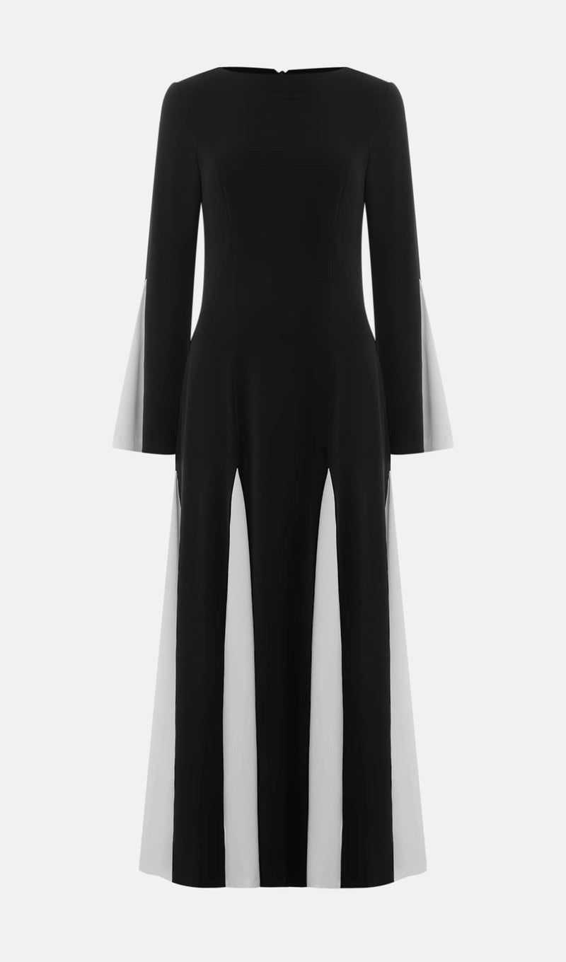 Knitted Triangular Inserts Maxi Dress