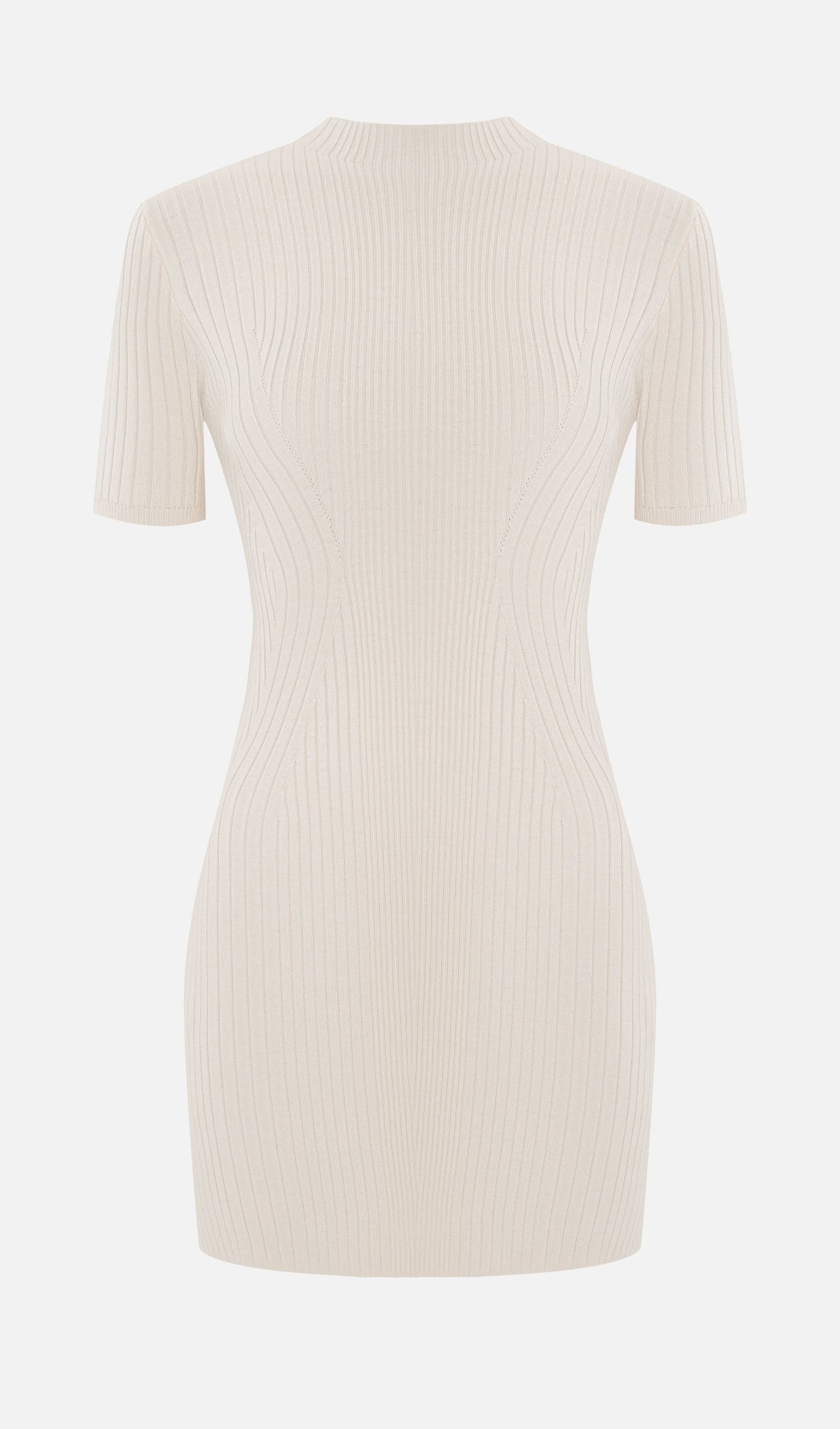 Short Sleeved Rib Knit Mini Dress