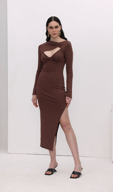 Cut Out Split Midi Dress
