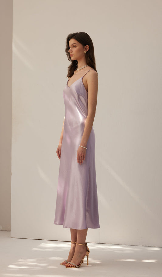 Satin Vest Midi Dress