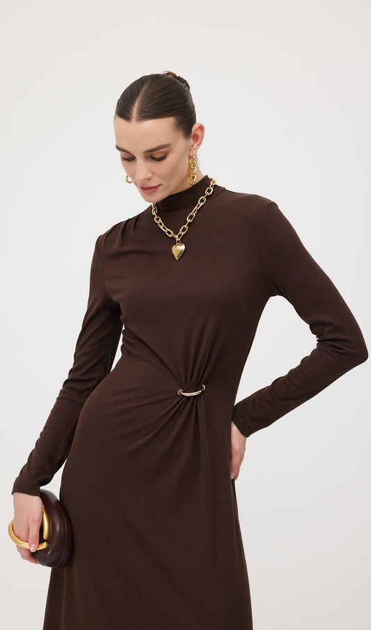 Jersey Metallic Decor Maxi Dress
