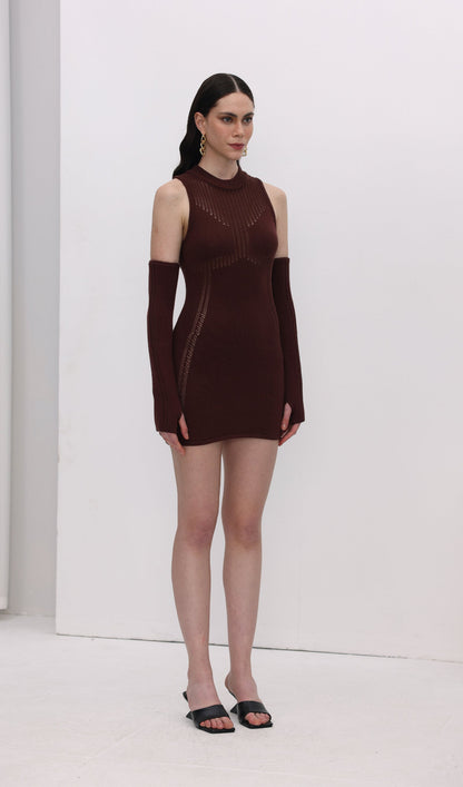 Stretchy Mini Knit Dress Included Sleeves
