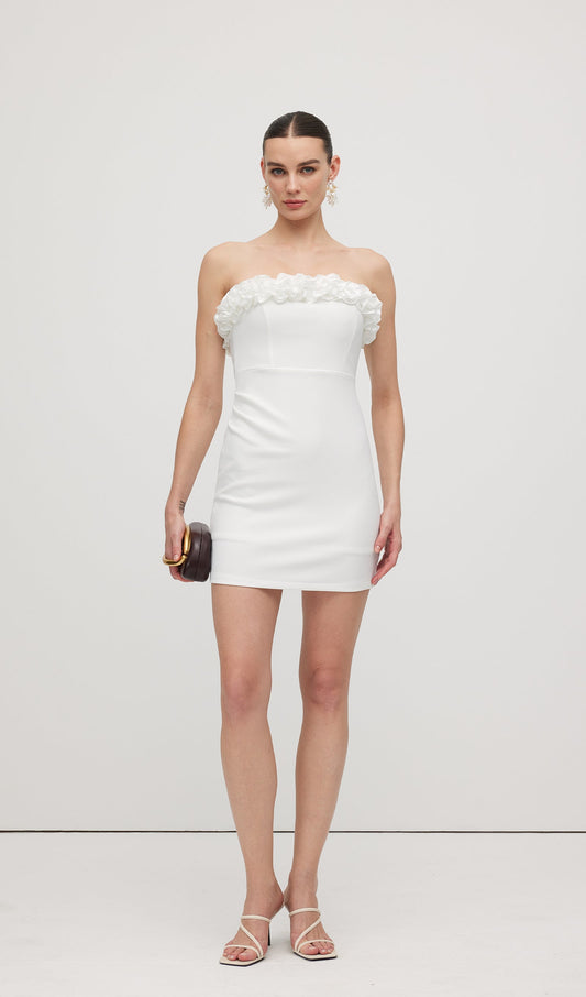 Solid Petal Mini Dress