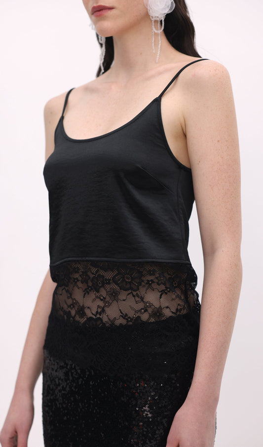 Solid Lace Crop Top