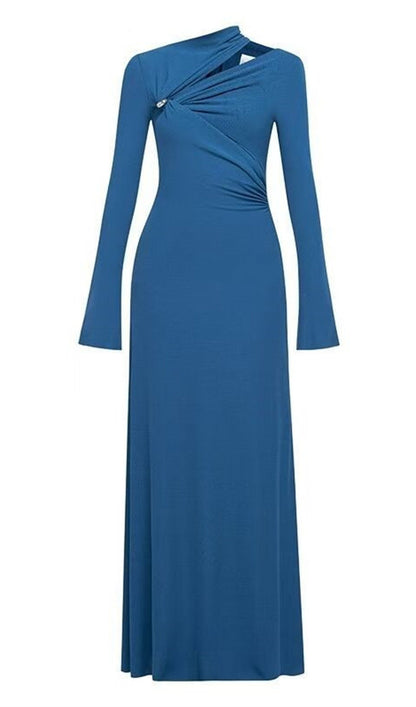 Hollow Out Metallic Decor Maxi Dress