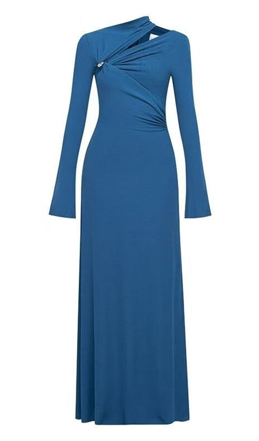 Hollow Out Metallic Decor Maxi Dress