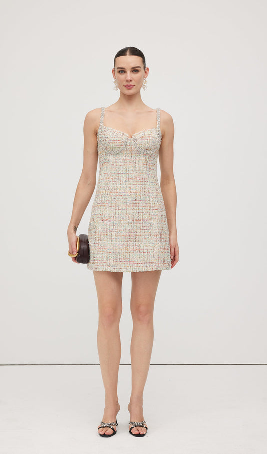 Embellished Boucle Mini Dress