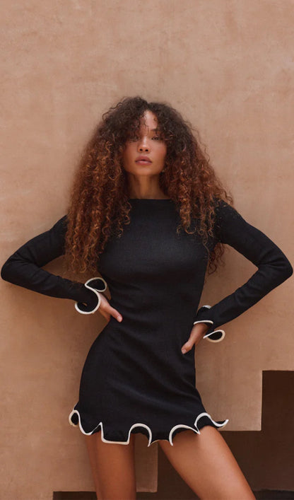Ruffle Hem Mini Dress