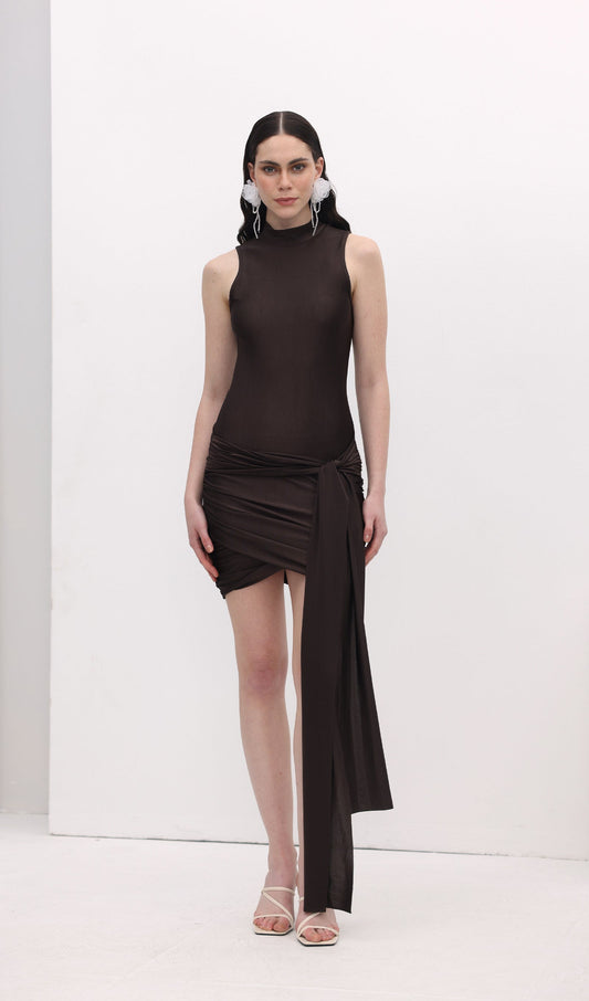 Solid Slinky Mini Dress