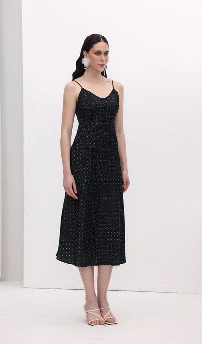 Polka Dot Slip Midi Dress