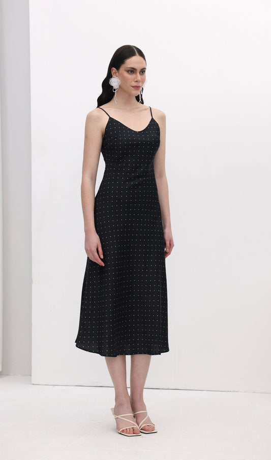 Polka Dot Slip Midi Dress