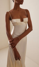 Satin Bustier Maxi Dress