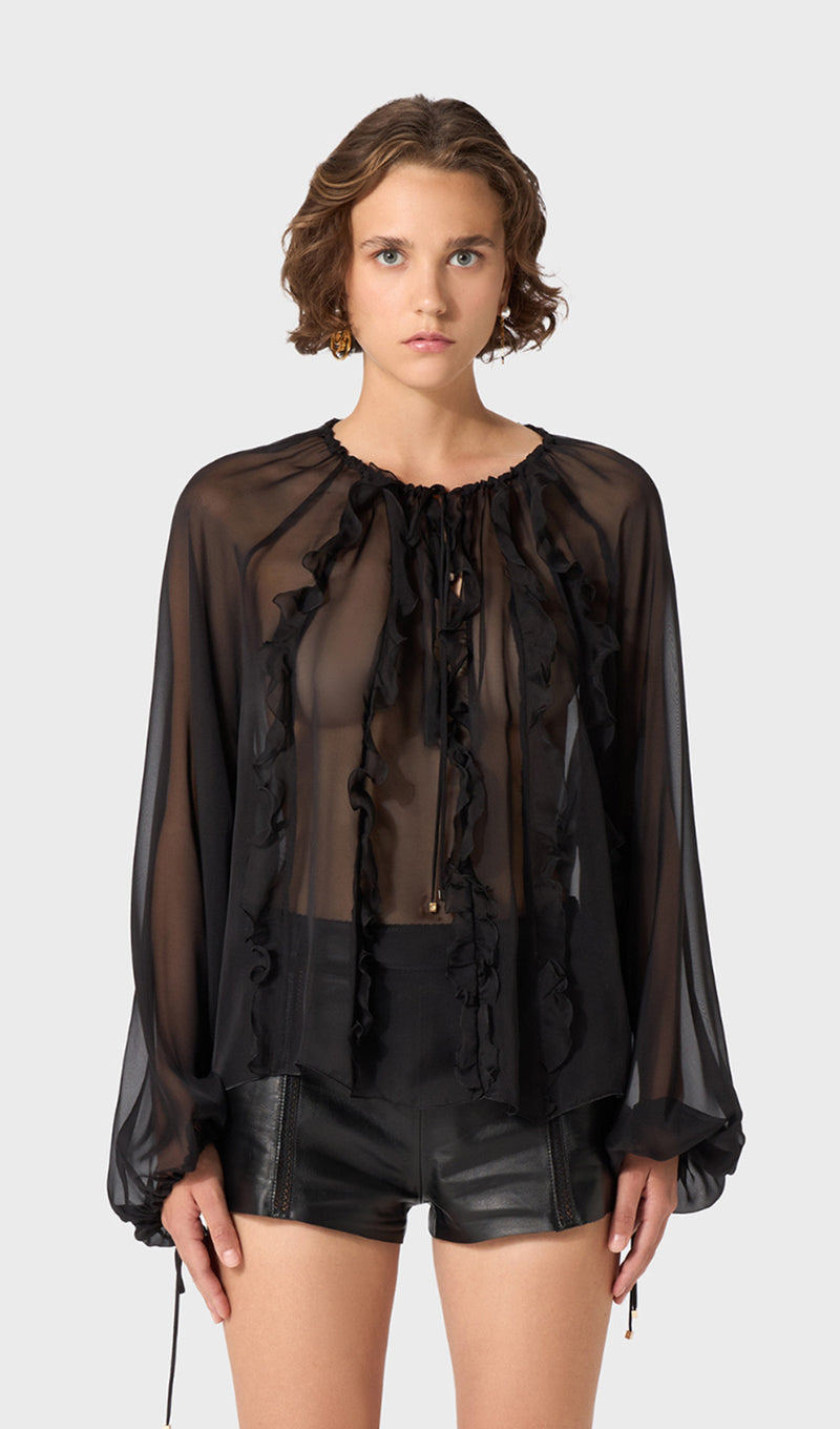 Georgette Blouse With Ruffles