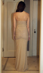Strapless Twist Shimmery Knit Dress
