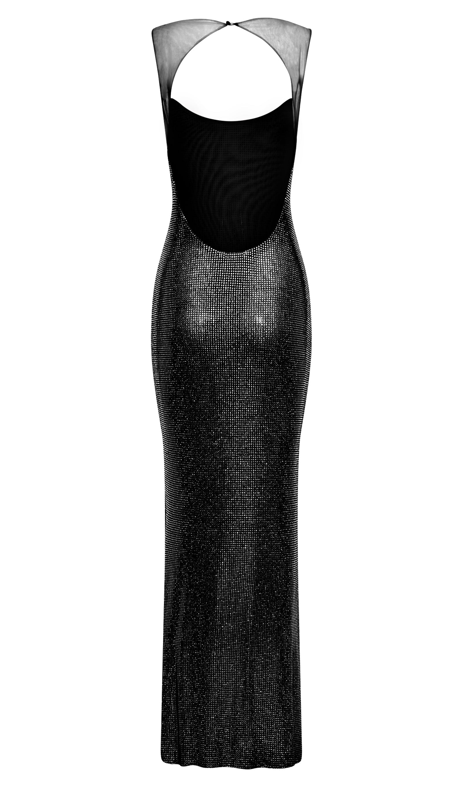 Hot Fix Maxi Dress With Mesh Back Black