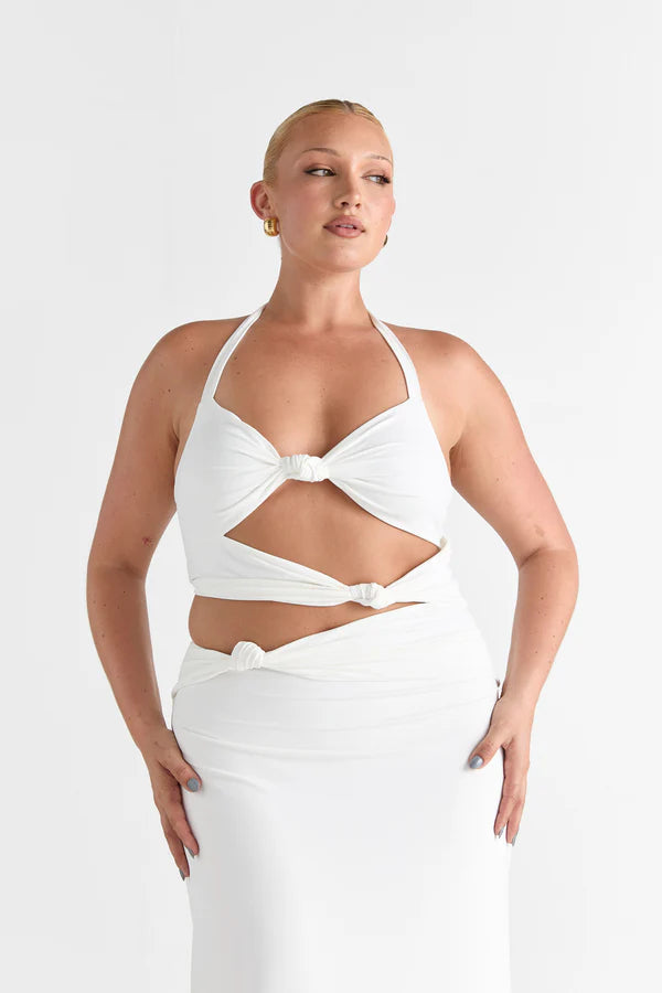 Halter Cutout Twist Dress