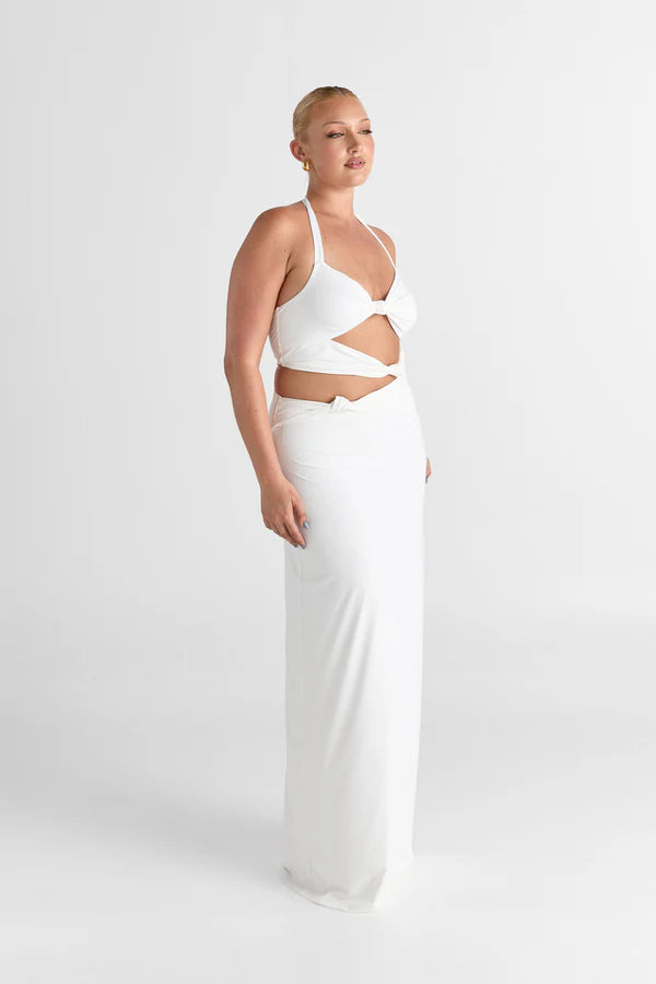 Halter Cutout Twist Dress