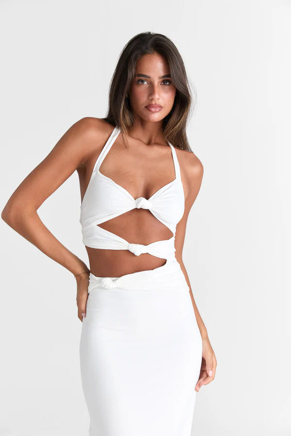 Halter Cutout Twist Dress