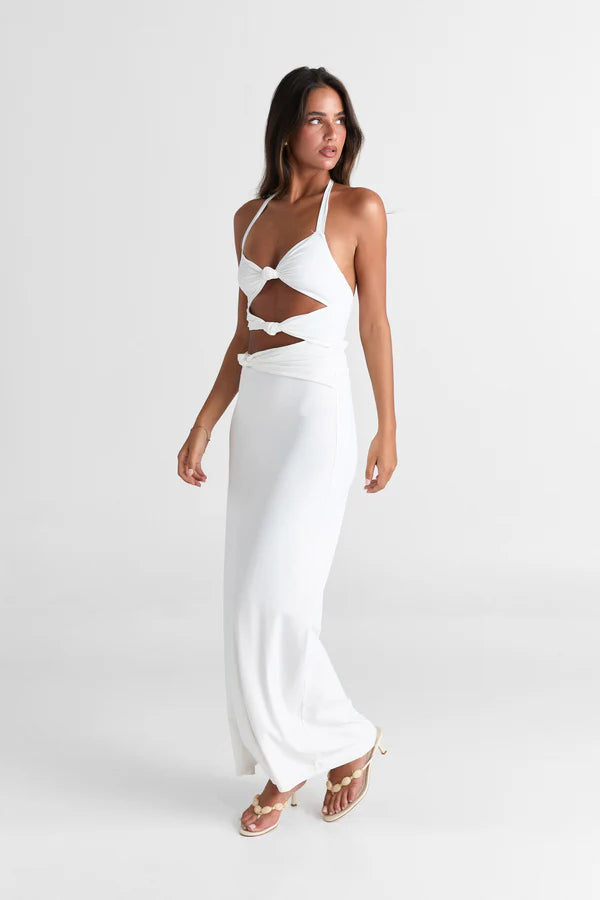 Halter Cutout Twist Dress