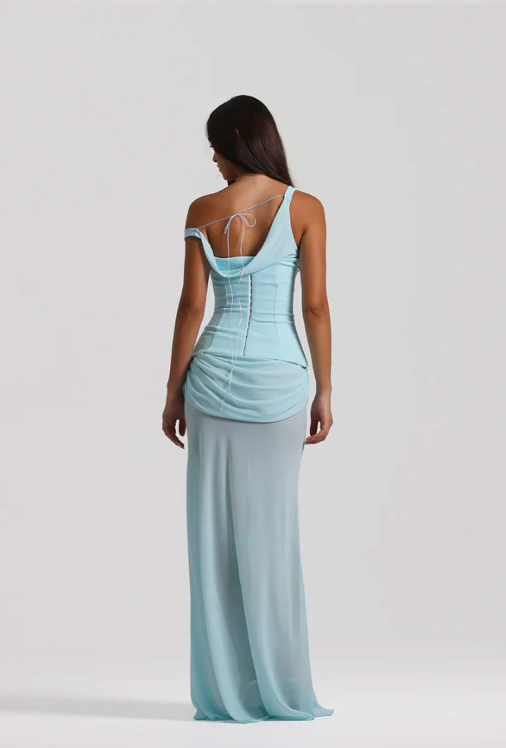 Corset-Style Chiffon Dress Two-Piece Set