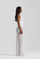 Corset-Style Chiffon Dress Two-Piece White Set