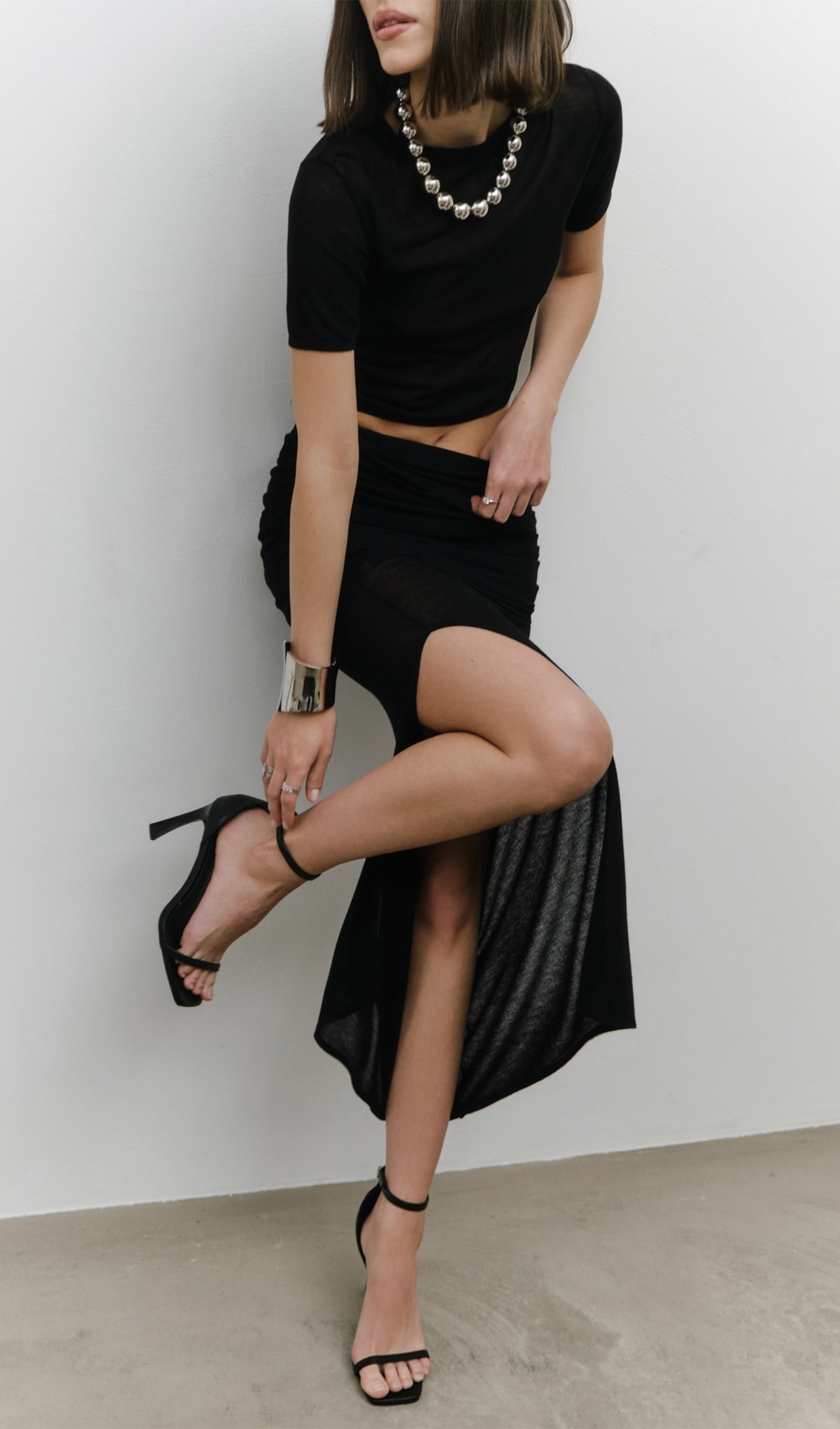 Short Sleeved Jersey Midi Skirt Sets