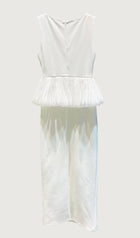 Ruffle Hem Slit Midi Dress