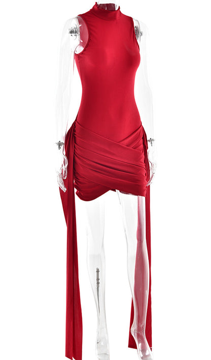 Solid Slinky Mini Dress