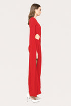 Asymmetric One-Shoulder Waist-Cutout Ruched Draped Mini Dress