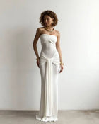 Strapless Twisted Fitted Maxi Dress